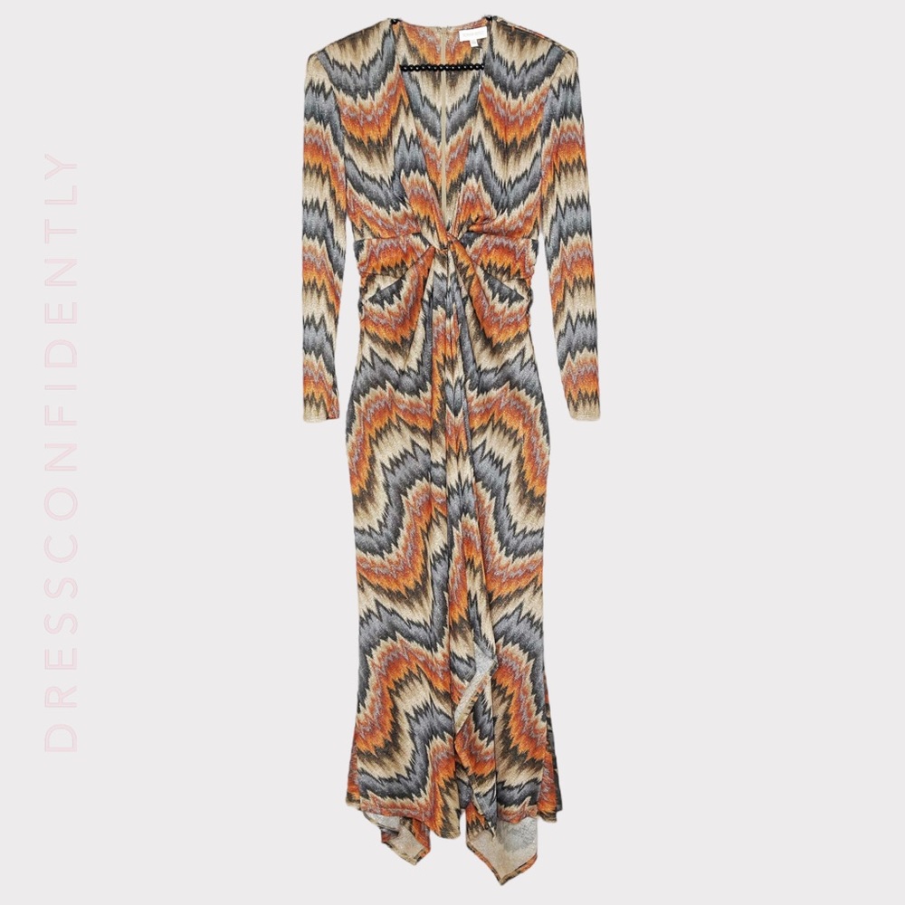 RONNY KOBO Stormy Knit Maxi Dress - Orange & Brown - Picture 8 of 12